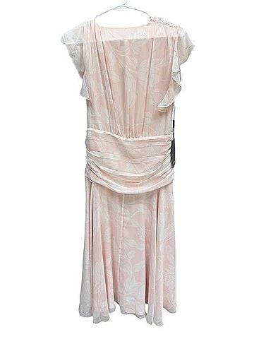 White House Black Market Blush Pink High-Low Ruffle Midi Dress Cocktail Dress