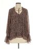 Sen Animal Print Brown Sen Long Sleeve Blouse Size M - photo 1