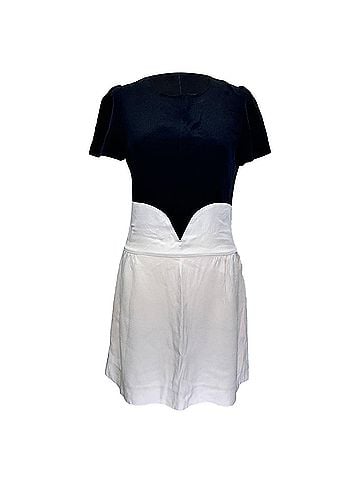 Victoria Beckham Victoria Victoria Beckham Crepe Puff Sleeve Mini Dress in White Acetate (view 1)
