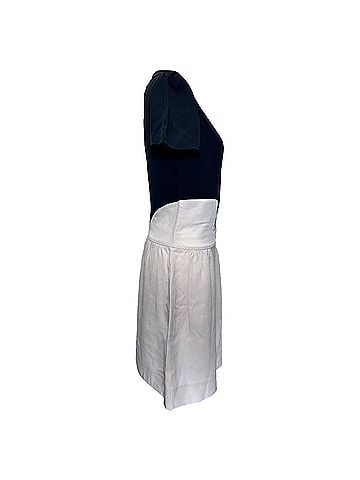 Victoria Beckham Victoria Victoria Beckham Crepe Puff Sleeve Mini Dress in White Acetate (view 2)