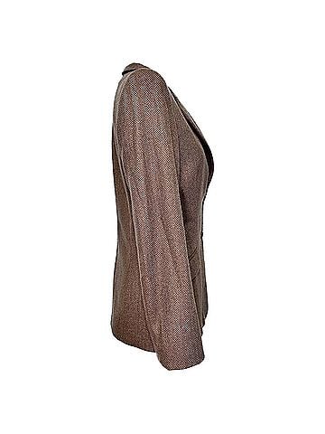 Giorgio Armani Armani Collezioni Single-Breasted Blazer in Brown Wool (view 2)