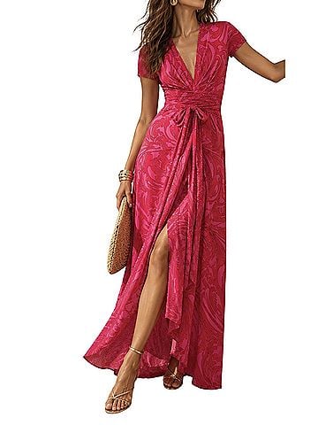 MICHAEL Michael Kors Cynthia Paisley Maxi Casual Dress (view 1)