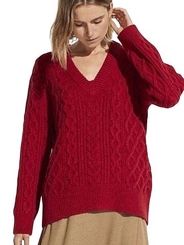 Vince. Chunky Knit Vneck Pullover Sweater (view 1)