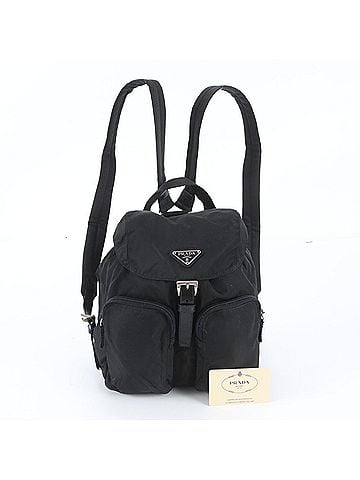 Prada Prada Tessuto Nylon Triangle Logo Leather Backpack for Women (B5885) with Guarantee Card (view 1)