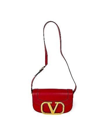 Valentino Garavani Supervee Leather Gold Leather Crossbody Bag Bag (view 1)