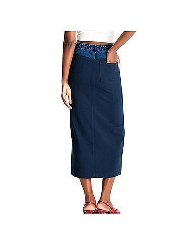 Future Collective Two Tone Criss Cross Skirt Casual Skirt (view 2)