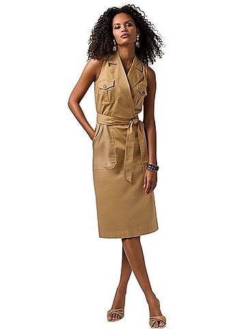 Boston Proper Collared Utility Midi Dress Casual Dress (view 1)