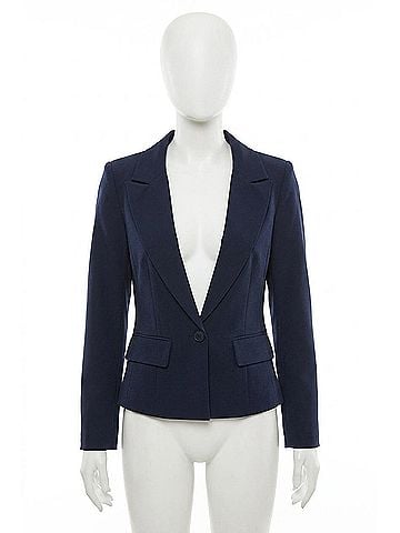 Central Park West Chelsea Rugby Stripe Sweater Dickey Jacket in Navy (view 1)