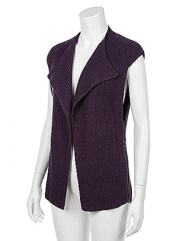 Angel Ribbed Vest in Plum (view 1)