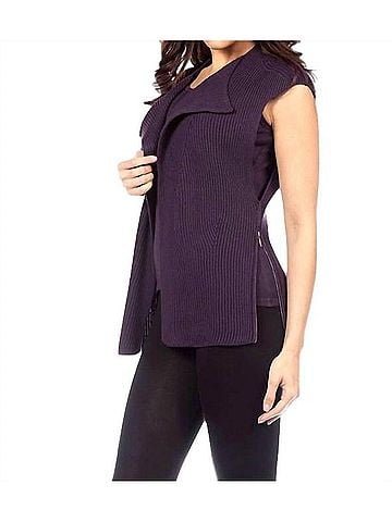 Angel Ribbed Vest in Plum (view 2)