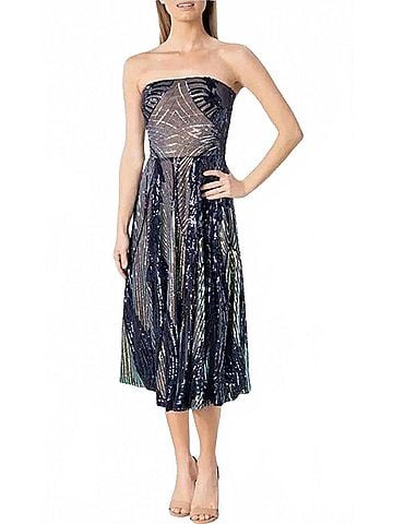 Dress the Population Sequin Fit &amp; Flare Dress in Multi (view 2)