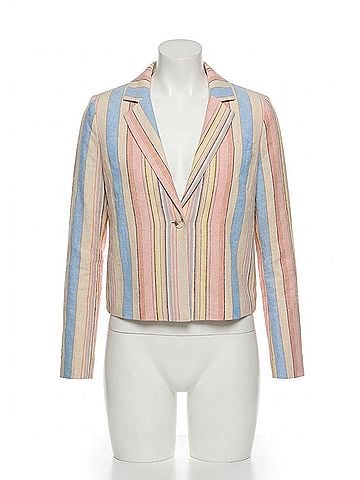 FDJ Yvette Yarn Dye Crop Blazer in Aperol Stripe (view 1)