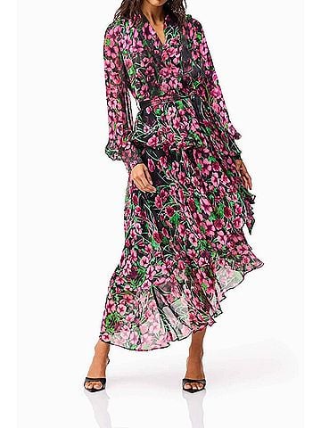 Elliatt Estelle Maxi Dress in Black Multi (view 2)