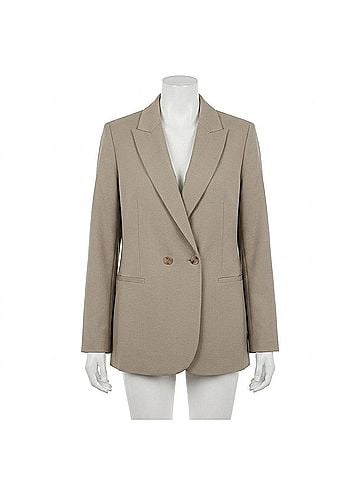 forte_forte Long Sleeve Blazer Jacket in Sand (view 1)