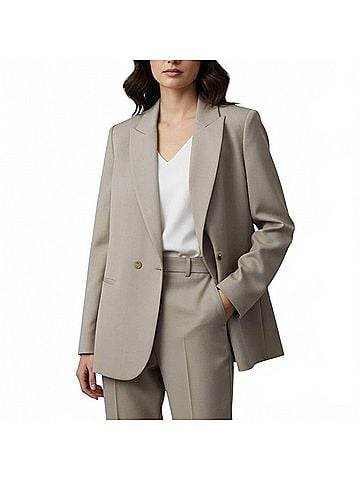 forte_forte Long Sleeve Blazer Jacket in Sand (view 2)