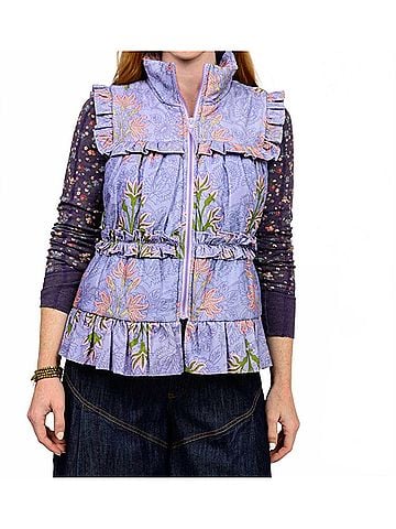 Ivy Jane Block Print Corduroy Vest in Periwinkle (view 2)