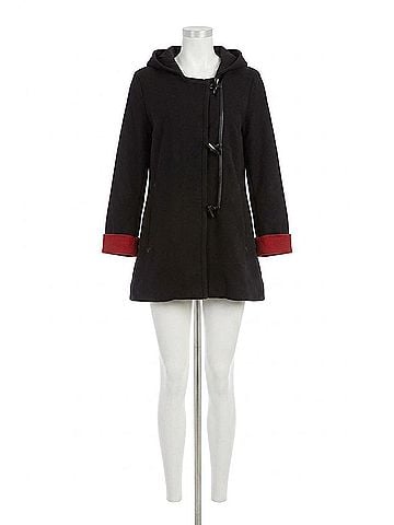 Angel Asymmetrical Toggle Jacket in Black/Red (view 1)