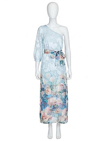 Jade One Shoulder Dress in Painted Garden (view 1)