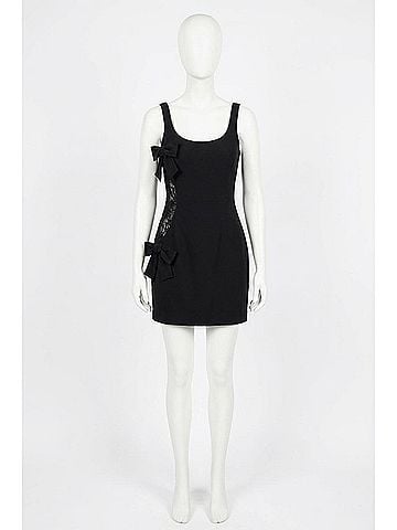 Dress the Population Lace Side Bow Mini Dress in Black (view 1)
