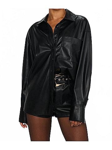 Show Me Your Mumu Lincoln Shirt Jacket in Black (view 2)