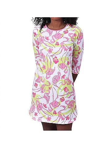 AnaClare Flamingo Sweet Tea Dress in Pink (view 2)