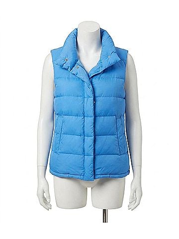 Karen Kane Caddie Puffer Vest in Chambray (view 1)