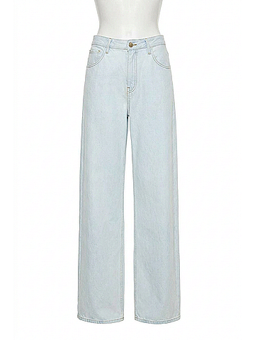 Enza Costa Slouchy Straight Jean in Bleach Blue (view 1)