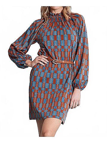Tyler Boe Pammie Mock Neck Mini Dress in Multi (view 2)