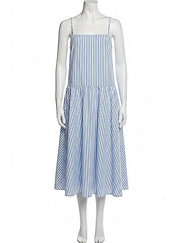 maxmara Ettore Drop Waist Sleeveless Maxi Dress in Light Blue (view 1)