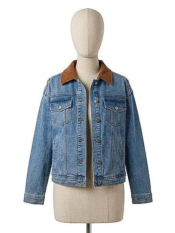 Central Park West Dash Oversized Denim Jacket in Blue (view 1)