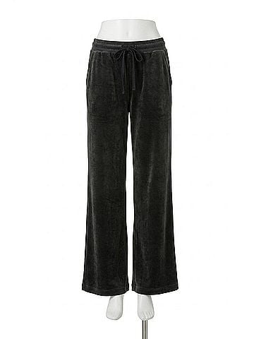 Bobi Rib Mix Wide Leg Drawstring Pant in Evergreen (view 1)
