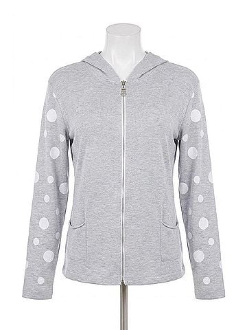 Angel Zip Bomber Jacket in Silver (view 1)