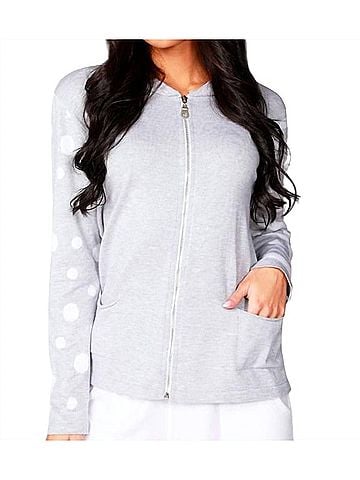 Angel Zip Bomber Jacket in Silver (view 2)