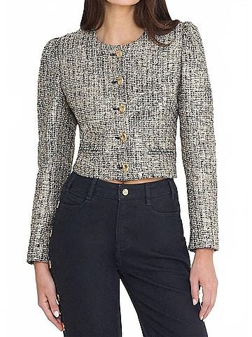 Generation Love Charlotte Tweed Jacket in Gold Multi (view 2)