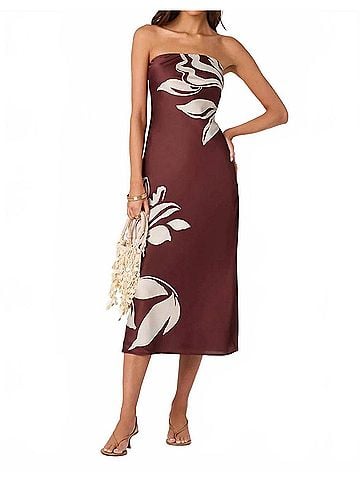 Astr Annabeth Floral Dress in Brown (view 2)