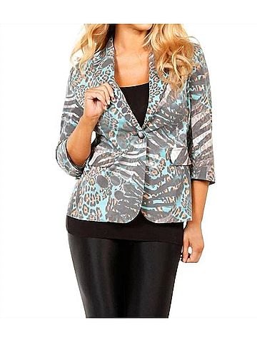 Angel Wild One Button Blazer in Aquawhite (view 2)