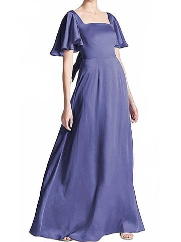 Sachin + Babi Aurora Flutter Sleeve Gown in Deep Cobalt (view 2)