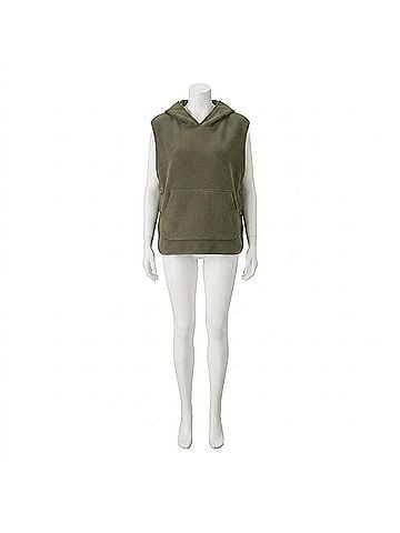 Coco + Carmen Fern Sherpa Lined Fleece Vest in Olive (view 1)