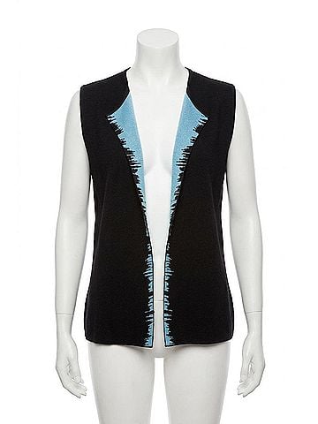 Angel Reversible Edged Vest in Black/Blue (view 1)