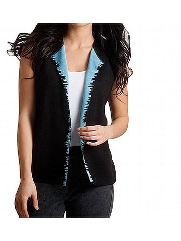 Angel Reversible Edged Vest in Black/Blue (view 2)
