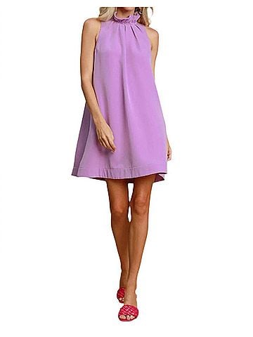 Umgee Back Bow Tie Swing Dress in Lavender (view 2)