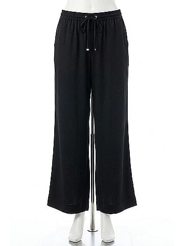Tommy Bahama Satin High Rise Wide-Leg Pants in Black (view 1)