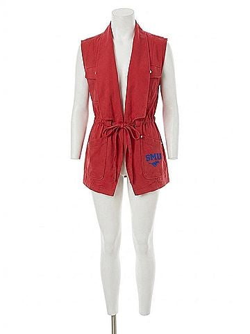 Gameday couture Smu Logo Drawstring Vest in Red (view 1)