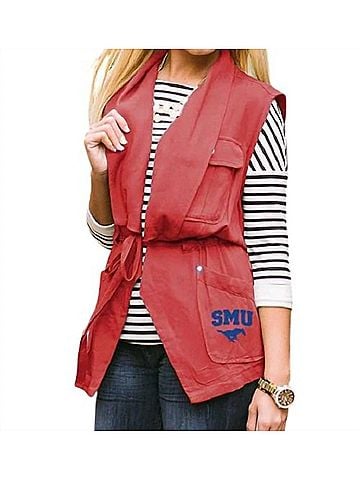 Gameday couture Smu Logo Drawstring Vest in Red (view 2)