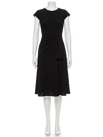 Donna Morgan Cap Sleeve A-Line Midi Dress in Marine Navy (view 1)