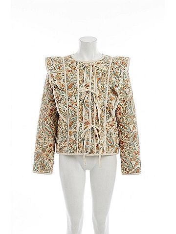 Listicle Solana Paisley Quilted Jacket in Cream (view 1)