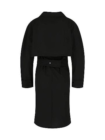 Bottega Veneta Women's Woven Trench Coat in Black (view 2)