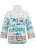 Dolcezza Graphic White Women's Knit Jacket in White Size L - photo 2