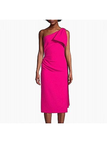 Sachin + Babi Miranda One-Shoulder Sash Midi Dress in Passion Fruit (view 2)