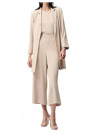 Joseph Ribkoff Open Front Longline Blazer in Parchment (view 2)